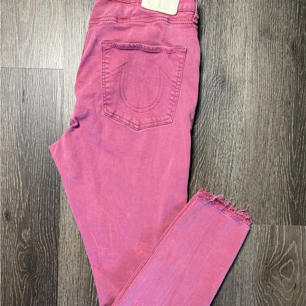 TRUE RELIGION Curvy Skinny Ankle & Cropped Jeans in Mauve